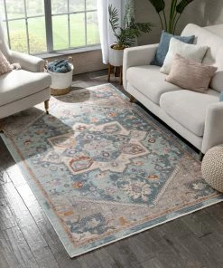 Well Woven Grote Global Vintage Medallion Blue Rug By Chill Rugs