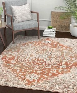 Well Woven Global Caine Vintage Persian Oriental Brick Rug