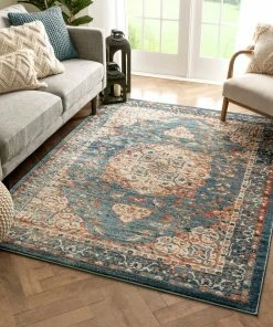 Well Woven Mariya Vintage Medallion Persian Blue Rug