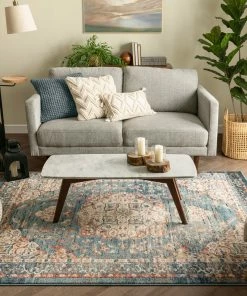 Well Woven Mariya Vintage Medallion Persian Blue Rug