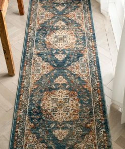 Well Woven Mariya Vintage Medallion Persian Blue Rug