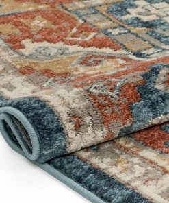 Well Woven Global Kata Vintage Medallion Blue Rust Rug