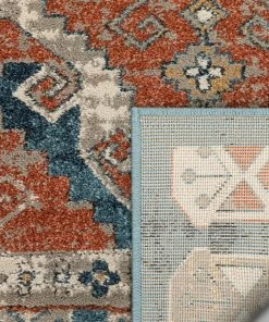 Well Woven Global Kata Vintage Medallion Blue Rust Rug