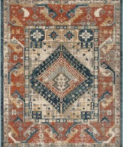 Well Woven Global Kata Vintage Medallion Blue Rust Rug