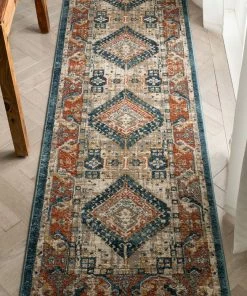 Well Woven Global Kata Vintage Medallion Blue Rust Rug