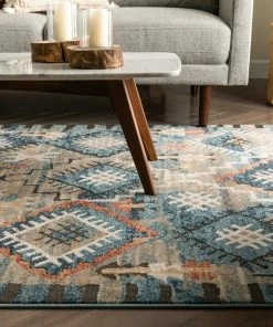 Well Woven Luci Global Moroccan Tribal Blue Rug