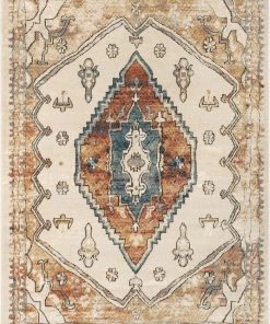 Well Woven Oliver Vintage Medallion Aztec Rust Cream Rug By Rebecca Propes