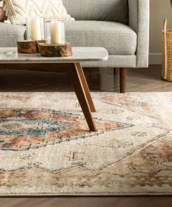 Well Woven Oliver Vintage Medallion Aztec Rust Cream Rug By Rebecca Propes