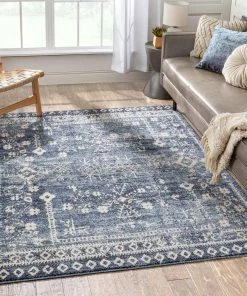 Well Woven Terni Vintage Tribal Medallion Blue Rug