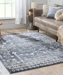 Well Woven Terni Vintage Tribal Medallion Blue Rug