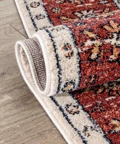 Well Woven Savona Persian Floral Medallion Red Rug