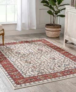 Well Woven Savona Persian Floral Medallion Red Rug