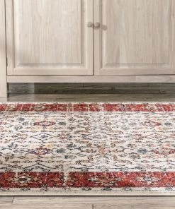 Well Woven Savona Persian Floral Medallion Red Rug