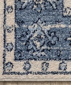 Well Woven Savona Persian Floral Medallion Blue Rug Global