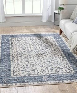 Well Woven Savona Persian Floral Medallion Blue Rug Global