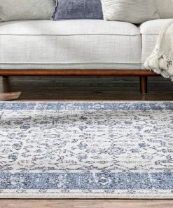 Well Woven Savona Persian Floral Medallion Blue Rug Global