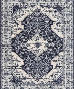 Well Woven Monza Vintage Medallion Oriental Blue Rug