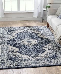 Well Woven Monza Vintage Medallion Oriental Blue Rug