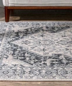 Well Woven Monza Vintage Medallion Oriental Grey Rug Global