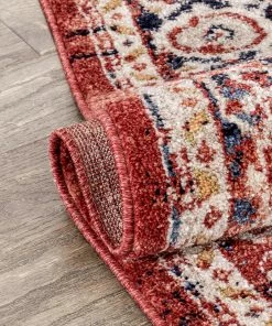 Well Woven Novara Vintage Oriental Medallion Pattern Red Rug