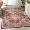 Well Woven Novara Vintage Oriental Medallion Pattern Red Rug