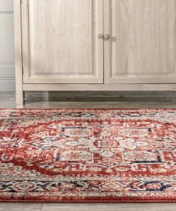 Well Woven Novara Vintage Oriental Medallion Pattern Red Rug