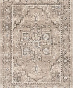 Well Woven Novara Vintage Oriental Medallion Pattern Beige Rug Global