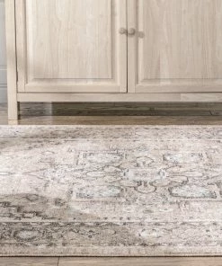 Well Woven Novara Vintage Oriental Medallion Pattern Beige Rug Global