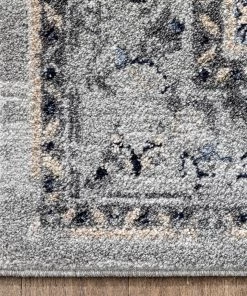 Well Woven Novara Vintage Oriental Medallion Pattern Grey Blue Rug Global