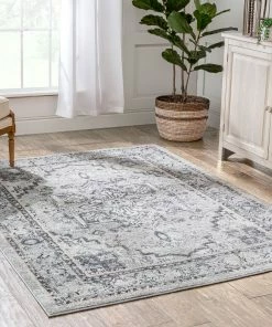 Well Woven Novara Vintage Oriental Medallion Pattern Grey Blue Rug Global