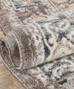 Well Woven Novara Vintage Oriental Medallion Pattern Brown Rug