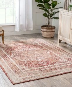 Well Woven Global Pesaro Vintage Oriental Medallion Red Rug