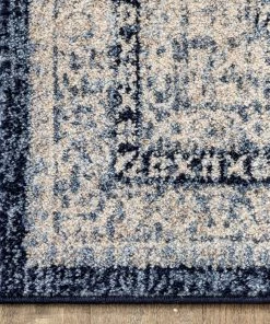 Well Woven Pesaro Vintage Oriental Medallion Blue Rug