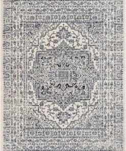 Well Woven Global Pesaro Vintage Oriental Medallion Light Blue Rug