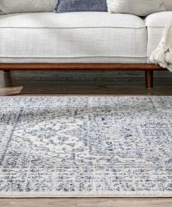 Well Woven Global Pesaro Vintage Oriental Medallion Light Blue Rug