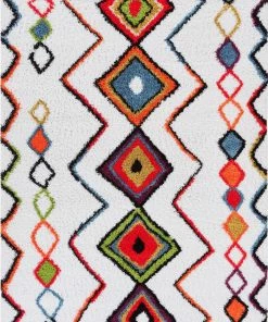 Well Woven Casablanca Cream Moroccan Aztec Shag Rug 7'10" X 9'10" Global