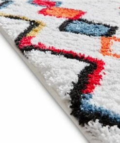 Well Woven Casablanca Cream Moroccan Aztec Shag Rug 7'10" X 9'10" Global 5 Well Woven Casablanca Cream Moroccan Aztec Shag Rug 7'10