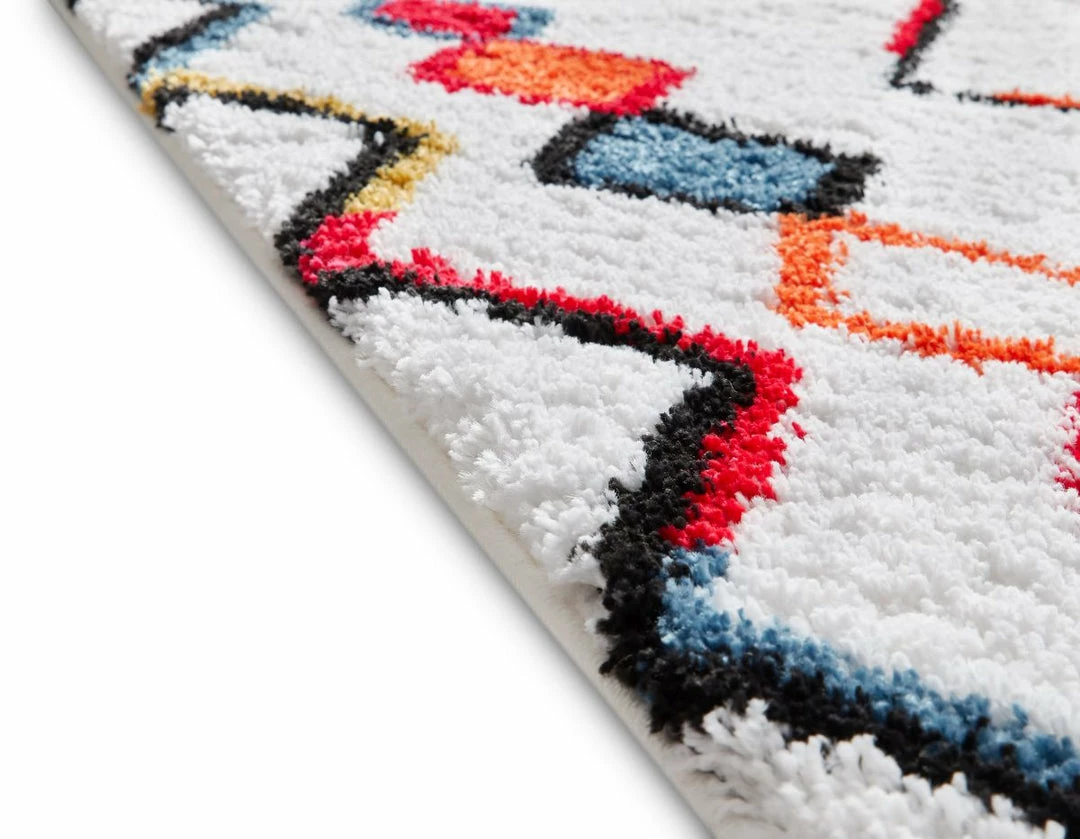 Well Woven Casablanca Cream Moroccan Aztec Shag Rug 7'10" X 9'10" Global 3 Well Woven Casablanca Cream Moroccan Aztec Shag Rug 7'10" X 9'10" Global