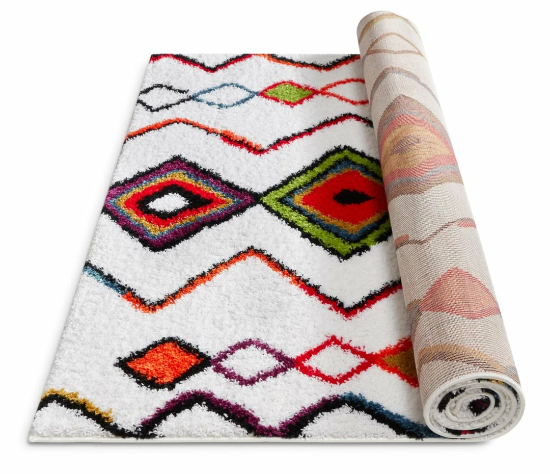 Well Woven Casablanca Cream Moroccan Aztec Shag Rug 7'10" X 9'10" Global 2 Well Woven Casablanca Cream Moroccan Aztec Shag Rug 7'10" X 9'10" Global