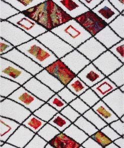 Well Woven Merzouga Cream Moroccan Mid-Century Shag Rug