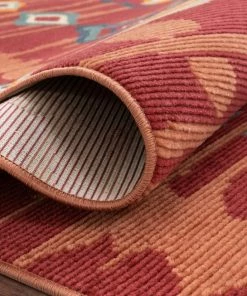 Well Woven Manzano Red Mid-Century Tribal Diamond Rug