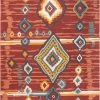 Well Woven Manzano Red Mid-Century Tribal Diamond Rug
