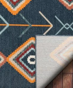 Well Woven Sena Blue Mid-Century Tribal Diamond Rug