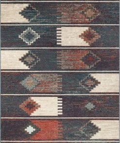 Well Woven Global Socorro Blue Mid-Century Scandinavian Southwestern Rug