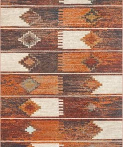 Well Woven Socorro Burnt Orange Mid-Century Scandinavian Southwestern Rug Global