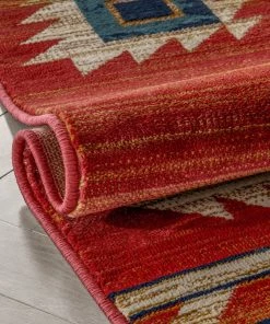 Well Woven Global Lea Crimson Traditional Southwestern Tribal Rug