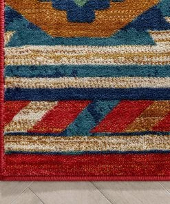 Well Woven Global Lea Crimson Traditional Southwestern Tribal Rug