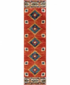 Well Woven Global Lea Crimson Traditional Southwestern Tribal Rug