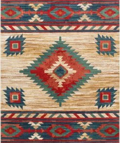 Well Woven Lea Cream Traditional Southwestern Tribal Rug Global