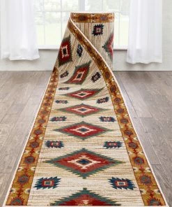 Well Woven Global Custom Size Runner Lea Southwestern Tribal Ivory Choose Your Width X Choose Your Length Hallway Runner Rug
